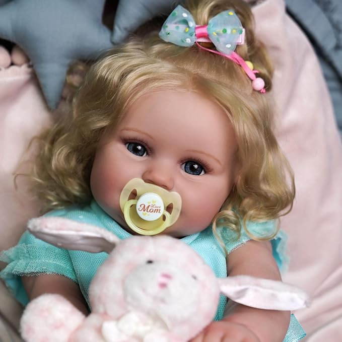 JIZHI Lifelike Reborn Baby Dolls - 20-Inch Feeling Realistic-Newborn Adorable Playful Real Life Baby Dolls with Feeding Kit & Gift Box for Kids Age 3 +