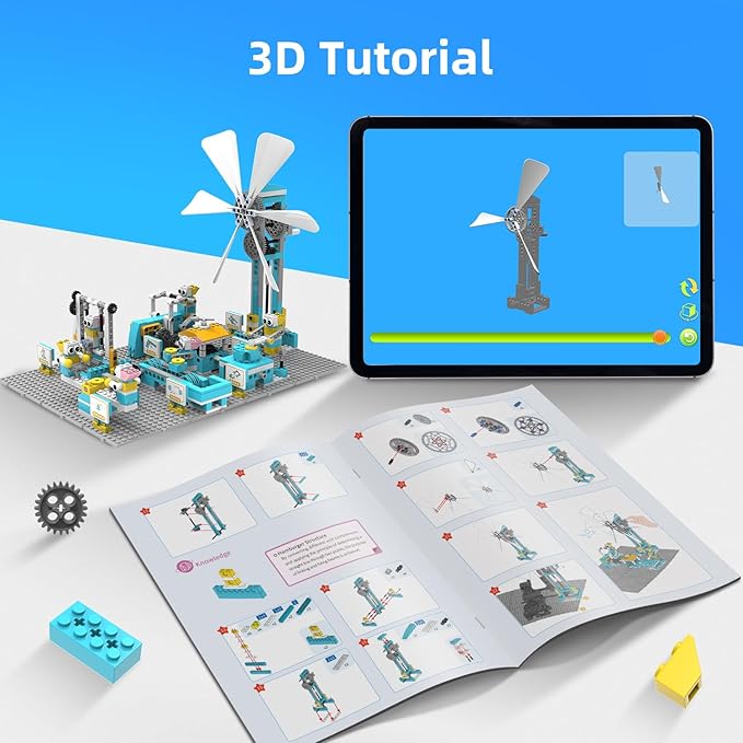 STEM Robot Toys Building Kits, Happy Farm Building Toys with Motor for Kids Ages 6+, Engineering Science Learning Educational DIY Stem Projects Robot Gifts for Boys & Girls (570+ Pcs)