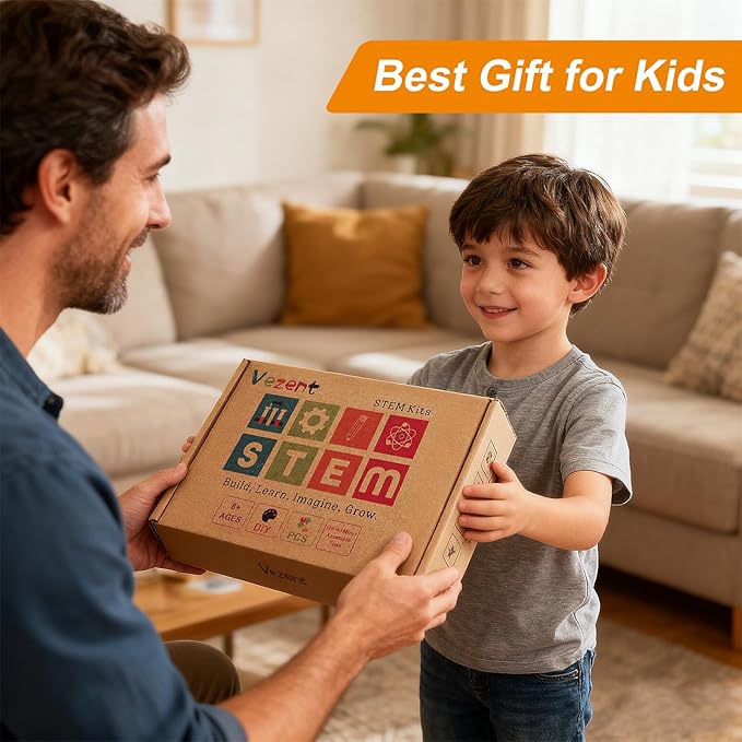 STEM Kits for Kids Ages 8-12 Wooden FM Radio Kit with Snap Circuit for 9 10 11 13 Year Old Boy Crafts 3D Puzzle Science Project with DIY Surface Educational Birthday Gifts for Boys and Girls