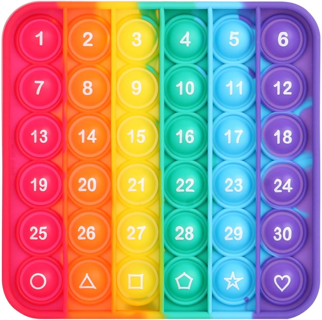 Alphabet Pop Fidget Toys Square ABC Letters Pop Bubble Toy Silicone Sensory Lowercase Uppercase Number Pop for Toddlers & Schools (5x5inch, Number)