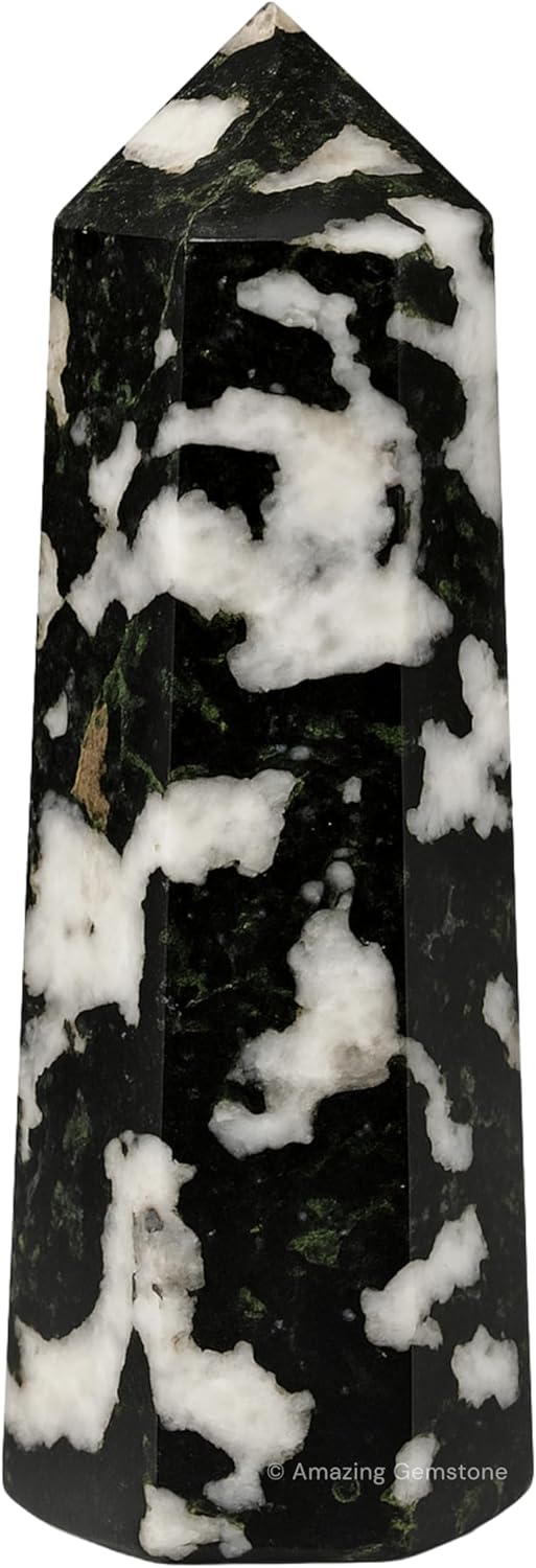Amazing Gemstone Black and White Tourmaline Crystal Towers ~ Natural Healing Crystal Point Obelisk for Reiki Healing and Crystal Grid (2 to 3 INCH)