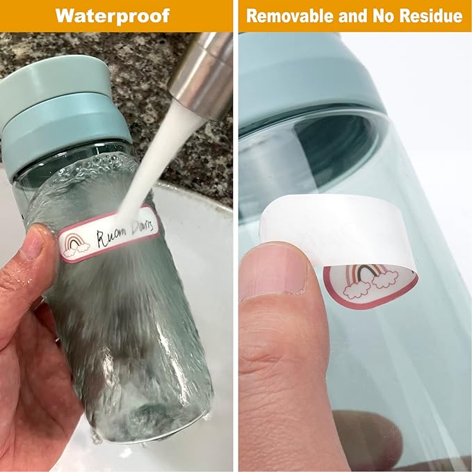 Name Labels for Kids Stuff Daycare Labels, 128 PCS Waterproof Baby Bottle Labels for Daycare, Kids Name Stickers for School Supplies Self Laminating, Dishwasher Safe, Name Tags for Lunch Box Pacifier