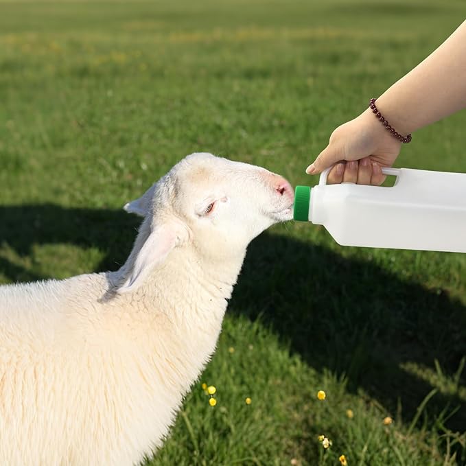 Lamb Bottle Baby Goat Nipples 850ml Milk Feeding Bottle & 5pcs Pritchard Nipples for Baby Sheep Goat Calf Puppy