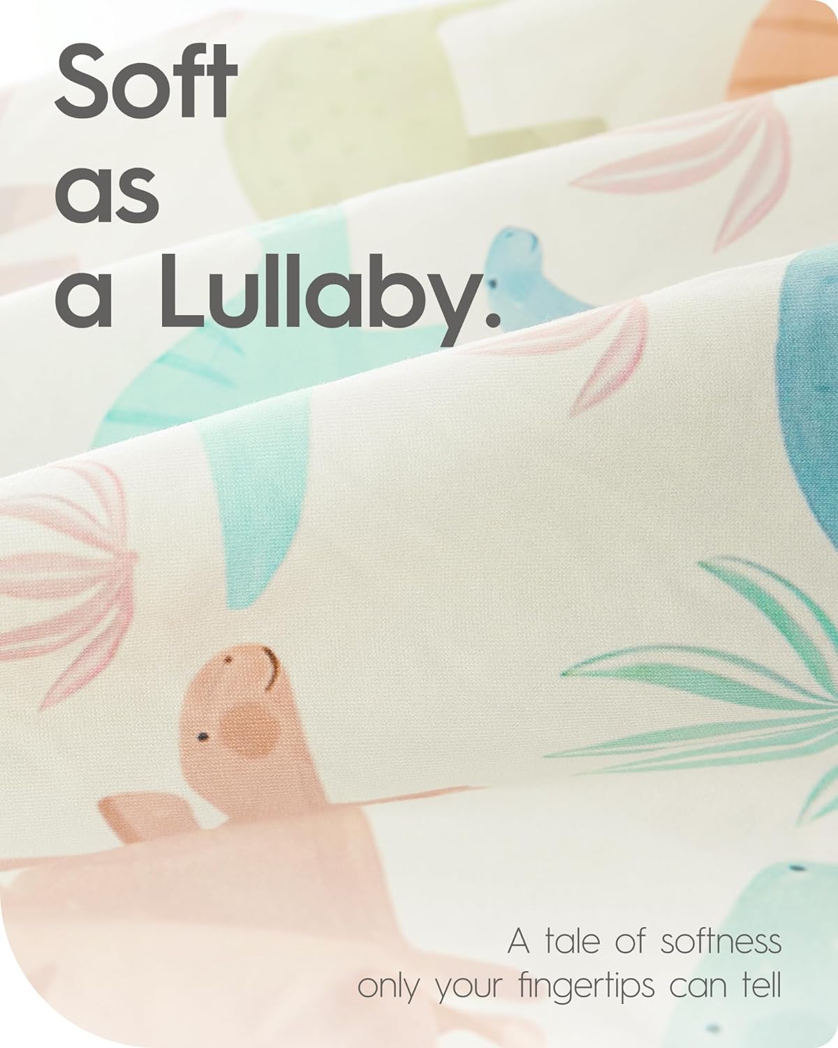 Pack N Play Sheets Fitted, TotBasic Ultra Soft Dinosaur Mini Crib Sheets, Premium Jersey Knit Pack and Play Sheets, Stretchy Neutral Play Yard Sheets for Pack and Play Mattress, 2 Pack(Vintage Dino)