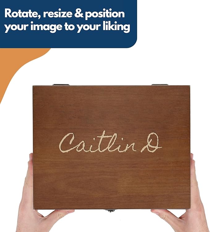 WE Games Custom Engraved Wooden Treasure Box with Lid & Brass Latch - Walnut Finish