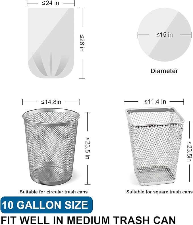10-13 Gallon Trash Bags Drawstring 1.2 Mil - White Garbage Bags Unscented,37.8 Liter Strong Can Liners for Kitchen Home Office Bathroom,52 Count