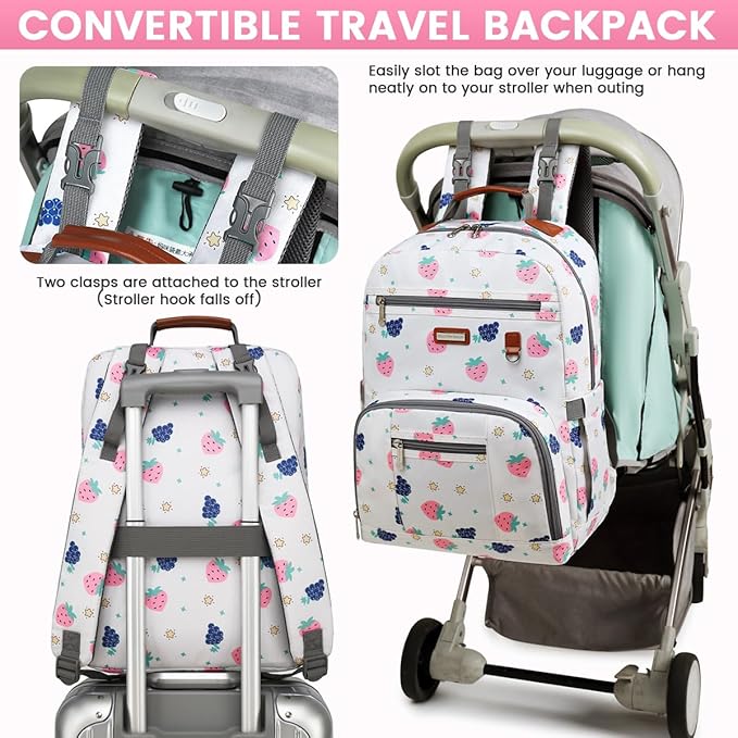 Diaper Bag Backpack, Large Baby Nappy Bags with Portable Changing Pad for Boys and GirlsMultifunction Travel Baby Bag for Moms Dads, Shower Gifts Waterproof and Stylish