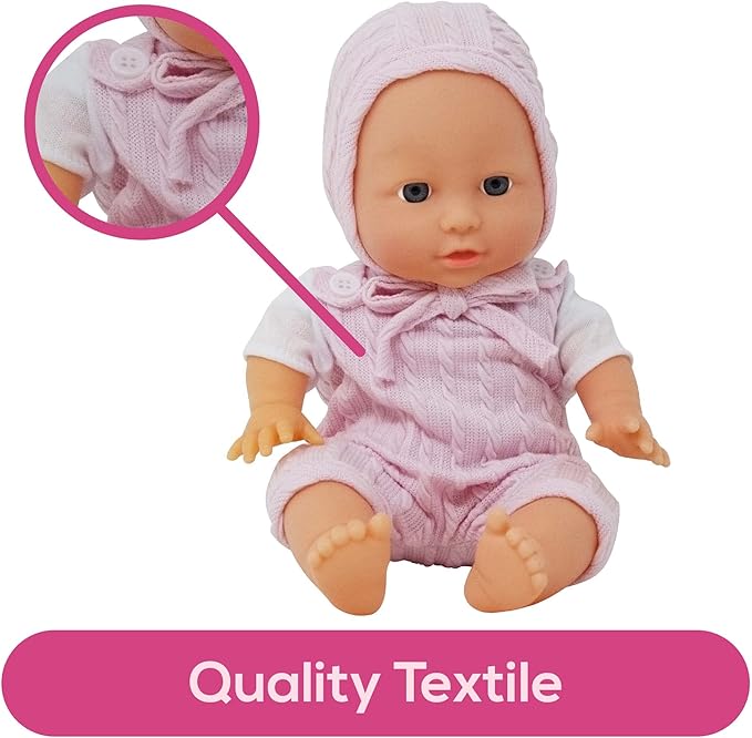 12 inch Realistic Baby Doll with Soft Body and Vinyl Head, Arms, and Legs, Beautiful Soft Baby Doll Dressed in a Matching Onesie and Hat – Packaged in a Gift Box– Ideal Size for Toddlers, Boys, Girls