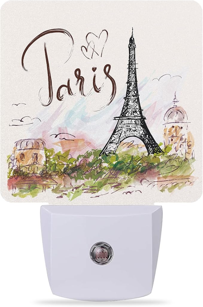 Eiffel Tower Night Light,Paris Tower Night Lights Plug into Wall Dusk to Dawn Sensor Led Lamp for Women Men,Led Lights for Stairway/Hallway/Bedroom,0.5W