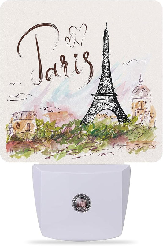 Eiffel Tower Night Light,Paris Tower Night Lights Plug into Wall Dusk to Dawn Sensor Led Lamp for Women Men,Led Lights for Stairway/Hallway/Bedroom,0.5W