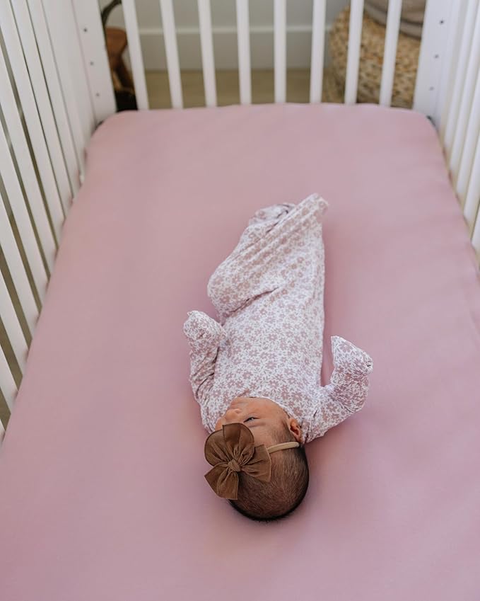 Crib Sheets Neutral - Fitted Baby Crib Sheets Bed for Girl Boy - 2 Pack Standard & Toddler Mattress (Juliette) - Buttery Soft Organic Cotton Blend