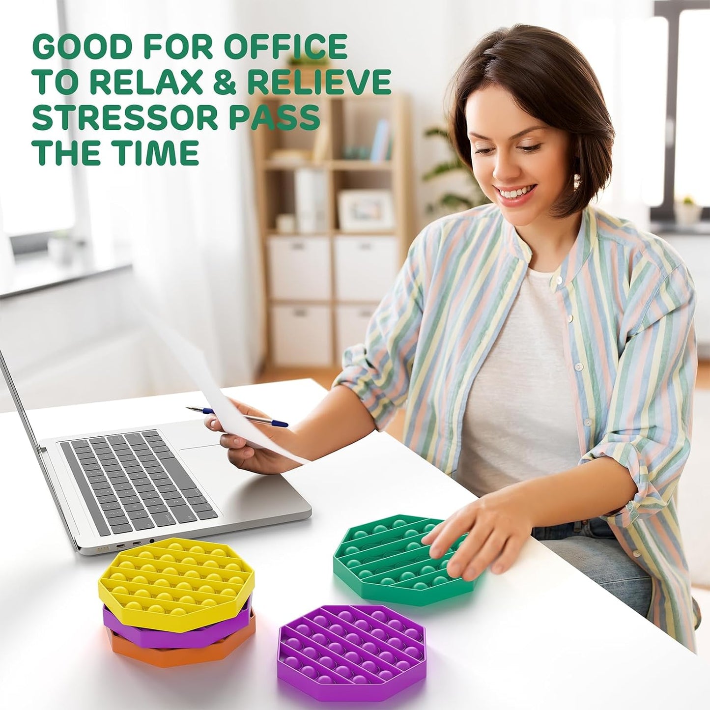 12 Pack Fidget Toys,Push Pop Fidget Sensory Toys Set,Stress Relief Gifts for Kids & Adults,Pop Bulk & Party Favors Toddler Toys for Easter Gifts,Party Supplies,Classroom Prizes