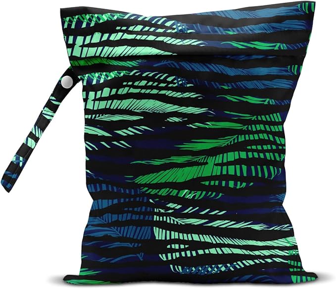 Wet Bag, Wet Dry Bag, Wet Bag for Swimsuit, Travel, Beach, Pool, Diapers, Dirty Yoga Gym Clothes, Makeup Bag, Waterproof Tropical Palm Leaves Decor Jungle Palm Leaf Favors