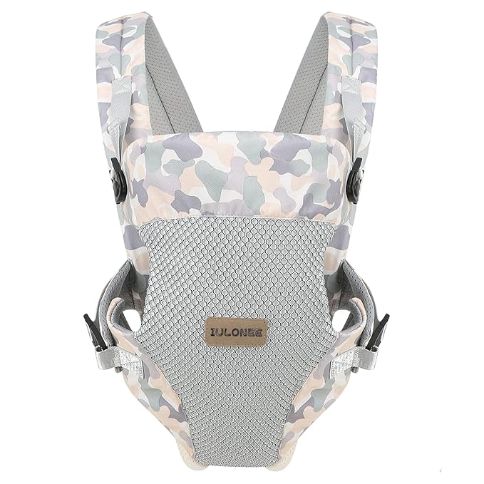 IULONEE Baby Carrier, Embrace Cozy 4-in-1 Infant Carrier Ergonomic Adjustable Holder Portable Convertible Front and Back Backpack Carry for Infants Toddlers Babies Girl and Boy 7-45 Pounds (Gray)