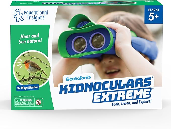 Educational Insights GeoSafari Jr. Kidnoculars Extreme, Kids Binoculars With Audio, Perfect Outdoor Toy For Ages 5+