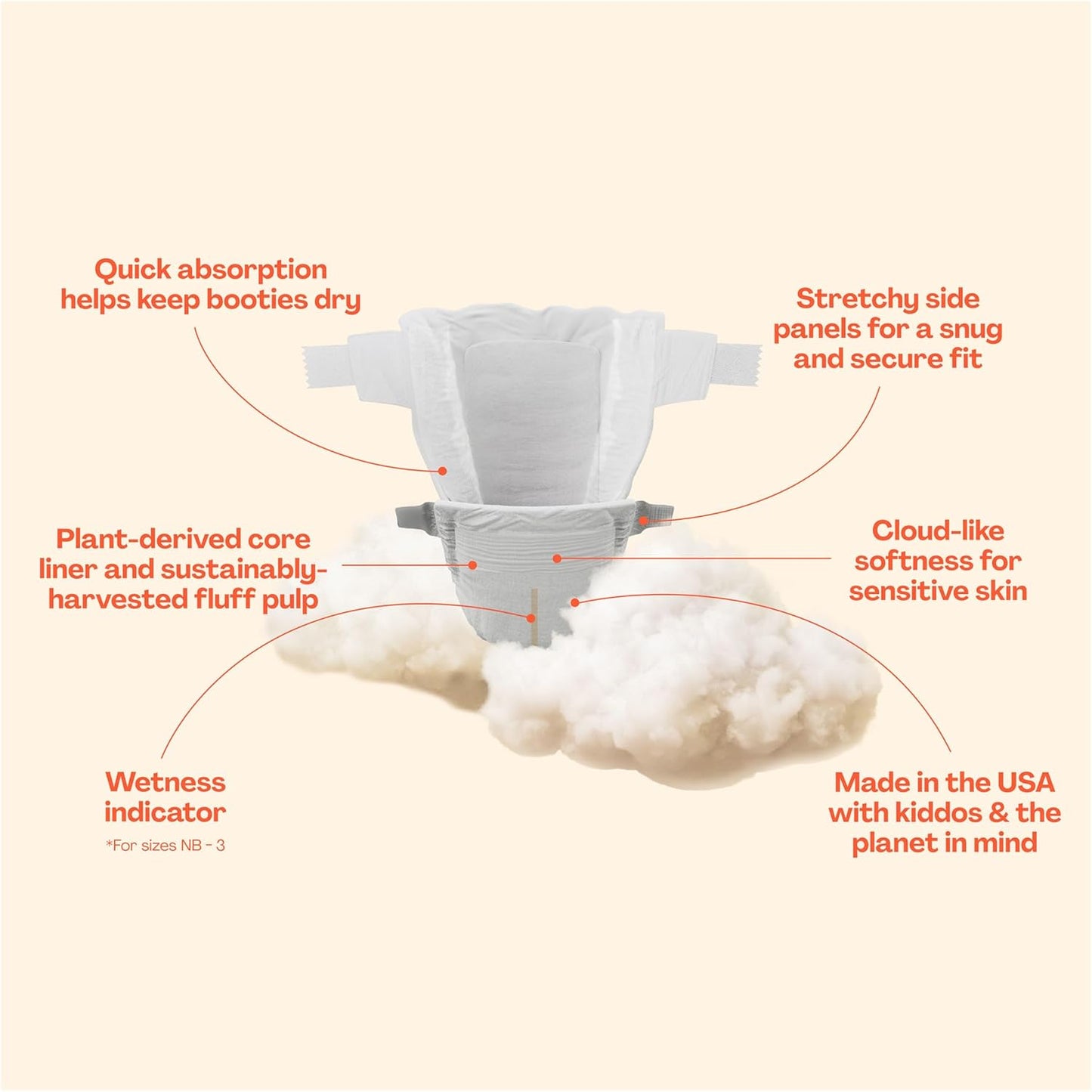 Hello Bello Diapers, Size 5 (27 lbs) Flower Child, 18 Count of Premium Disposable Baby Diapers, Hypoallergenic with Soft, Cloth-Like Feel