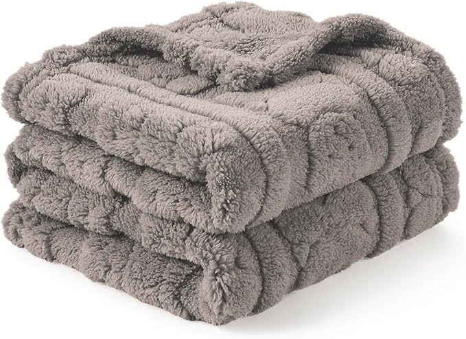 CREVENT 30"X40" Cozy Soft Warm Sherpa Baby Blanket for Girls Boys, Newborn Essentials for Infant, Baby Shower Receiving Gift - Tan Bear 75X100cm