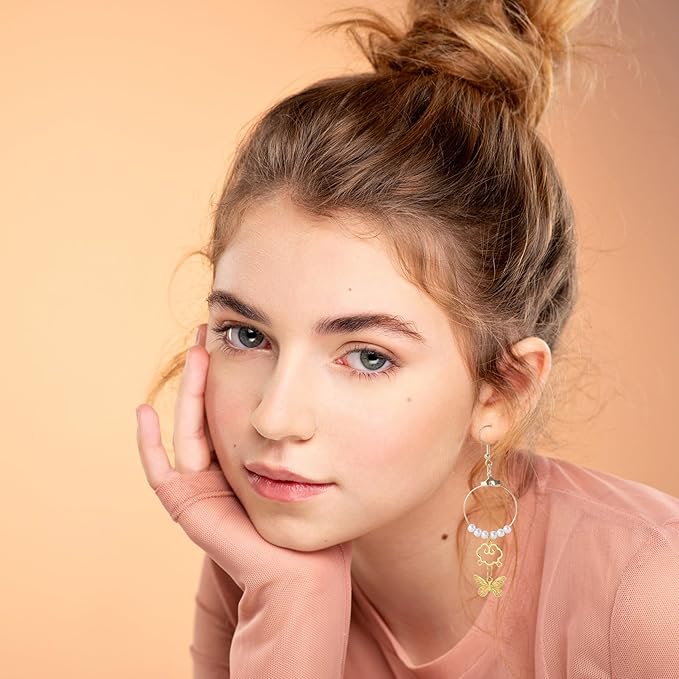 Pndeyo 700pcs Hypoallergenic Earring Making Accessories, Teardrop Round Hoop Earrings Findings Earring Hooks, Clear Rubber Earring Backs & Jump Rings for Jewelry Making- Silver & Gold