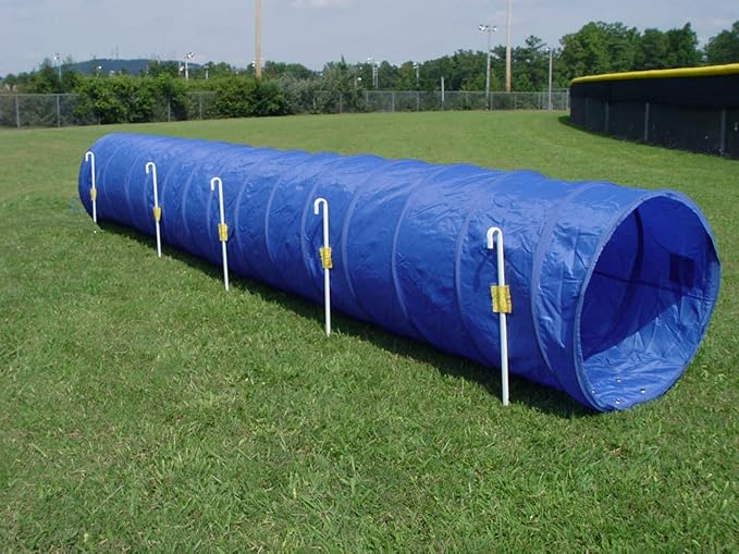 14' Dog Agility Tunnel with Stakes, Multiple Colors Available (Royal)