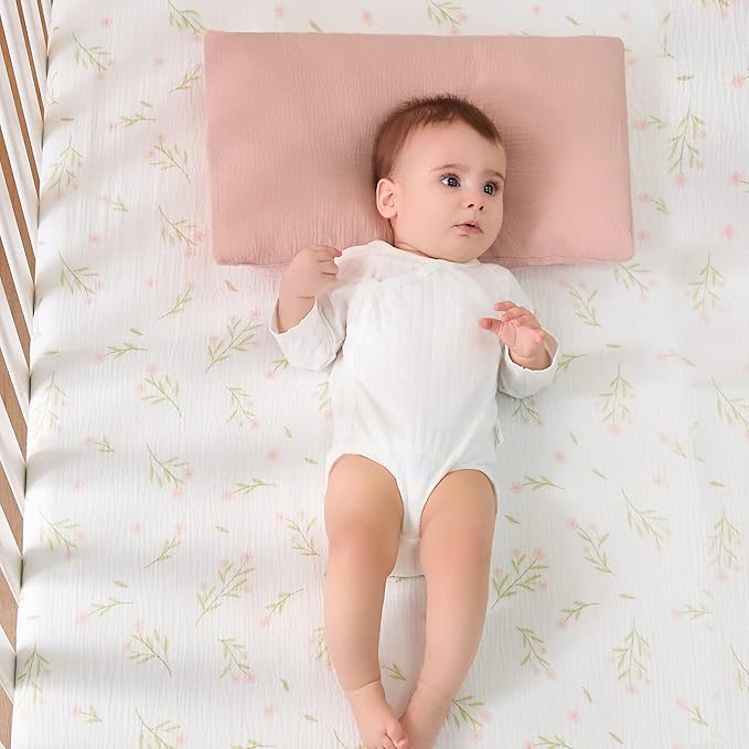 JELLYMONI 2 Pack Muslin Toddler Pillowcase for 13x18 Pillow, 100% Cotton Baby Pillow Case Cover for Bed, Toddler Cot and Travel, Soft & Breathable Baby Kids Envelope Pillowcase, No Pillow