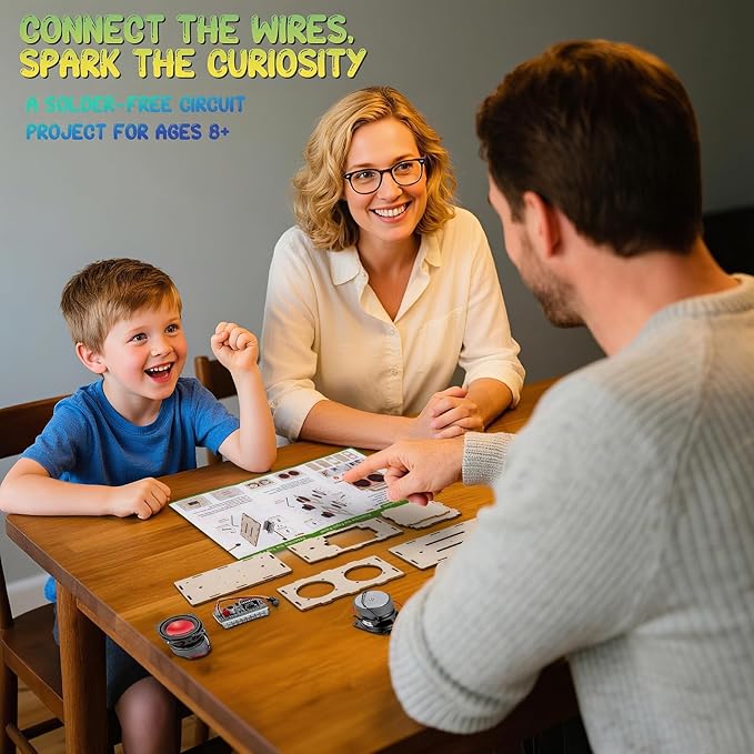 DIY Bluetooth Speaker Kit with LED Lights & Colored Pencils - STEM Building Science Kit for Kids Ages 8-14, Electronic Engineering Project Kit, Creative Gift for Teen Boys & Girls Age 9 10 11 12 16