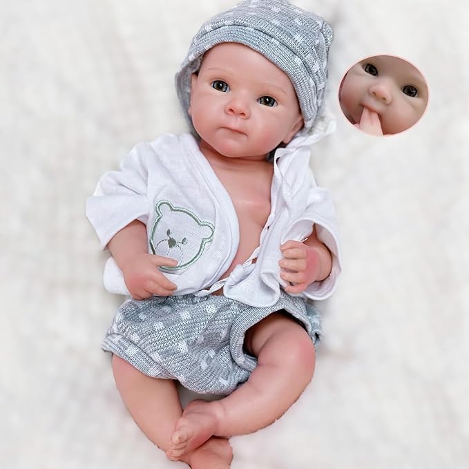 13 Inch Can Open Mouth Full Silicone Baby Dolls That Look Real Babies Solid Silicone Newborn Baby Girl Dolls Anatomically Correct