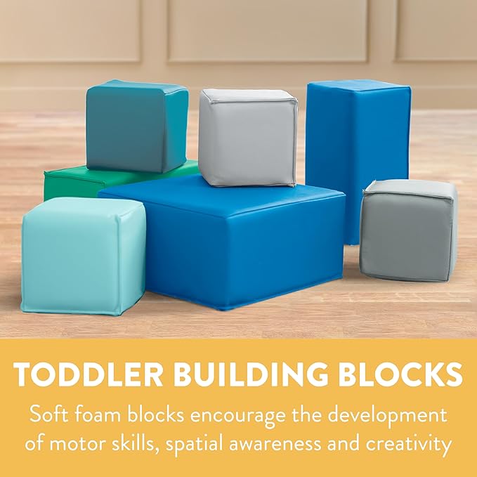 Toddler Building Blocks, Foam Blocks, Contemporary, 7-Piece