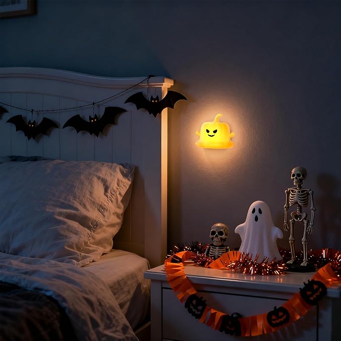 Dealswin Pumpkin Night Light for Kids, Halloween Decor Cute Silicone LED Lamp with Magnetic Base, 3 Brightness Levels & Timer Nursery Nightlight Rechargeable Bedside Touch Lamp for Breastfeeding
