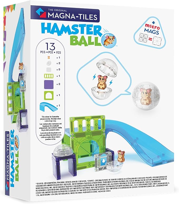 MAGNA-TILES Hamster Ball 13-Piece Magnetic Construction Set, The Original Magnetic Building Brand