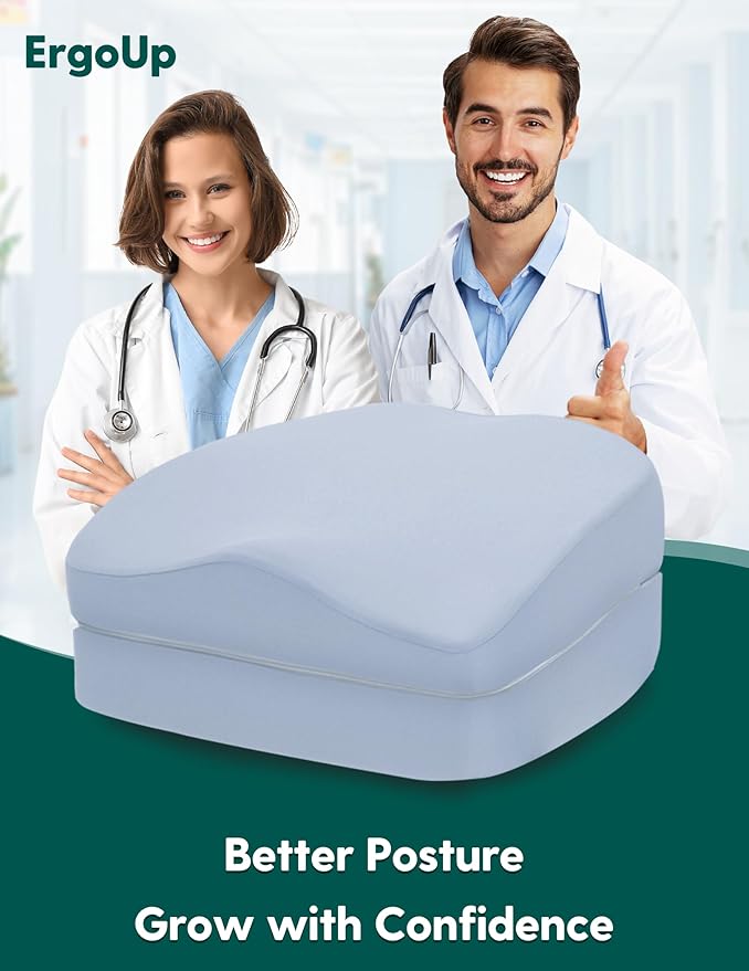 Babelio 2-in-1 Ergo-Designed Booster Seat for Kitchen Chair, Promote Proper Upright Posture, Toddler Booster Seat for Dining Table, Removable & Washable Cover, Suitable for 18 Months to 5 Years, Blue