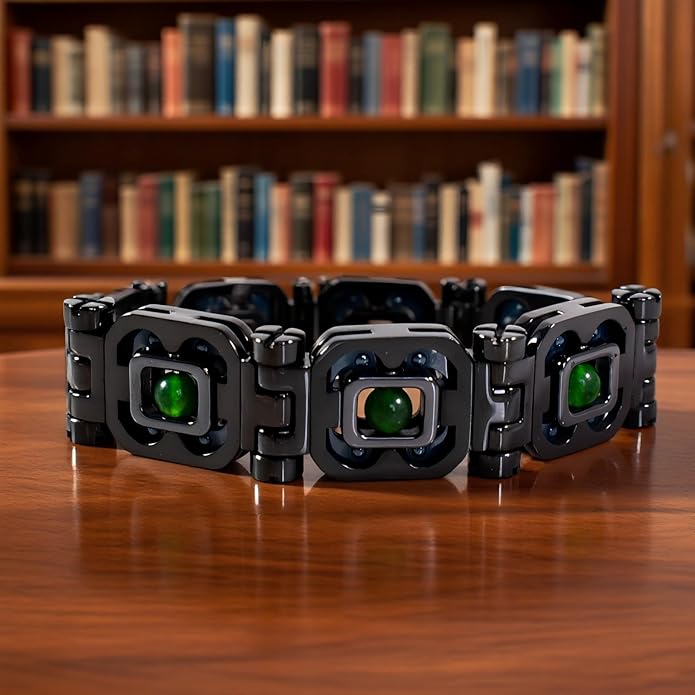 DIY Assembled Link Bracelet with Blue Gemstones - Elegant Statement Jewelry for Adult, Polished Link, Puzzle, Ceramic Style，Perfect for Gifting & Everyday Wear