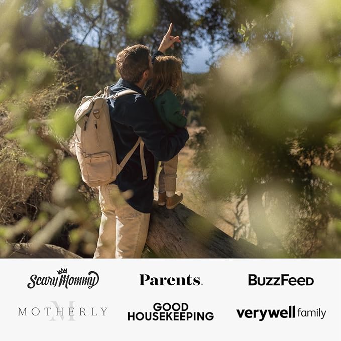 Huhu Diaper Bag Backpack – Baby Bag for Moms & Dads – Water-Resistant, Unisex Travel Kit for New Parents – Includes Changing Pad and 2 Organizer Pouches (Daybreak Taupe)