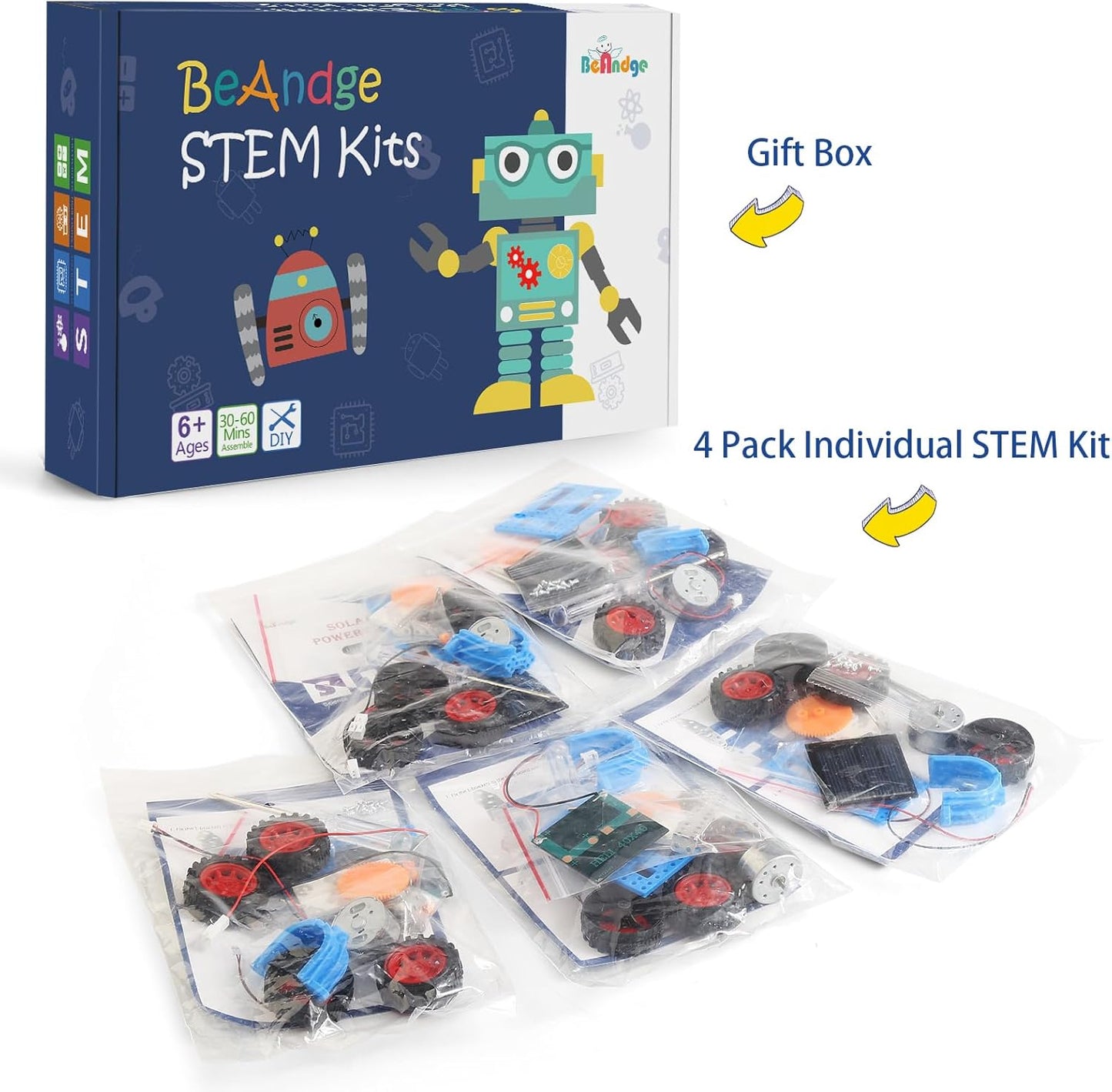 Bulk STEM Solar Robot Kits, STEM Building Toys for 6 7 8 10 12 13 Year Old Boys Girls Crafts, Robotics Science Kits for Kids 8-12 8-10 6-8, Classroom School Gifts Engineering Coding Motor Car Projects