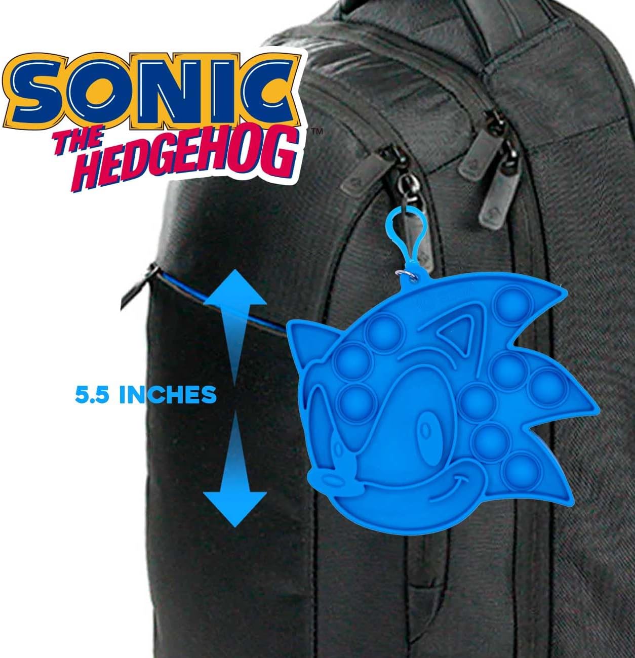 Sonic The Hedgehog Mini Bubblerz Fidget Bubble Popper Backpack Hanger (Tails, Knuckles, Amy Rose)