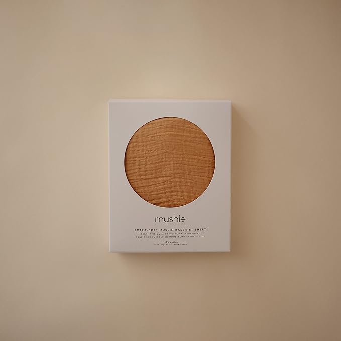 mushie Extra Soft Bassinet Muslin Crib Sheet | 30" x 16" (Fall Yellow)