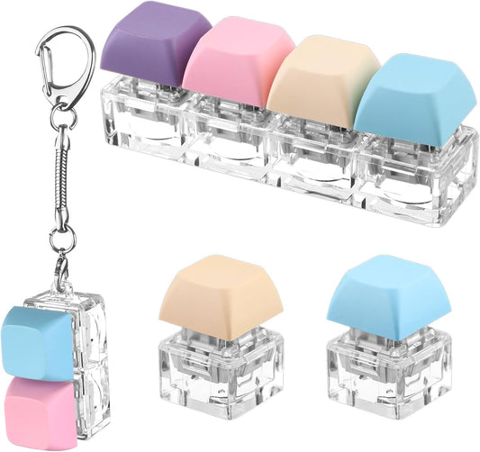 4 Pcs Keyboard Fidget Keychain Keyboard clicker Fidget Decompression Toys Keyboard Fidget Clicker Finger Keyboard Toys Stress Relief Keyboard,Keyboard Clicker for Gifts to Pass The Boring Time