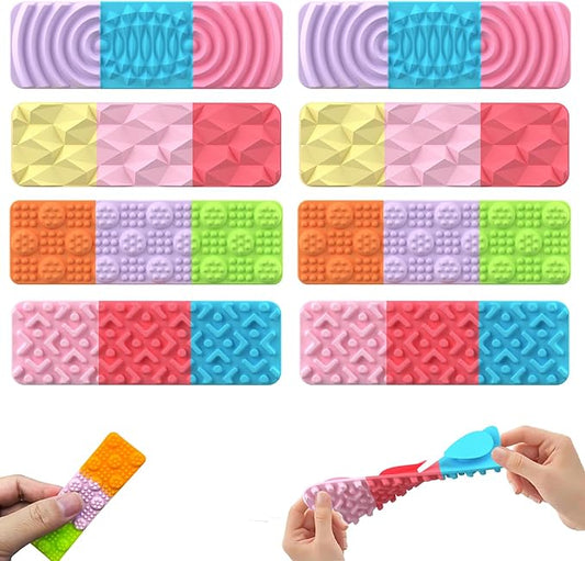 8 Pack Sensory Toys for Kids with Autism, Fidget Toys Adults Calming, Sensory Stickers for Anxiety Relief Items, Fidget Strips for Classroom Desk, Party Favors Valentine Classroom Gifts for Travel
