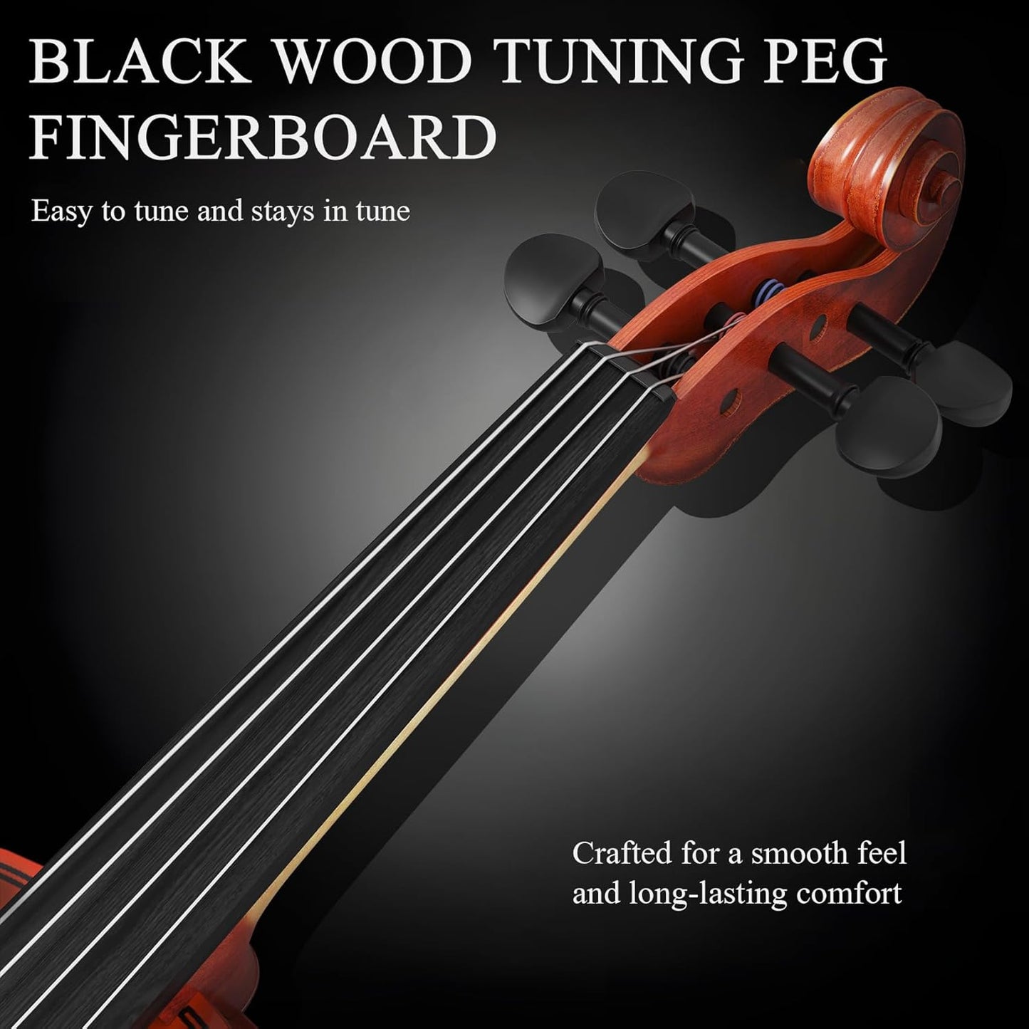 16 inch Acoustic Viola Kit for Adults,Students,Beginners,Complete Viola Instrument Set with Portable Case, Bow, Rosin (Natural)