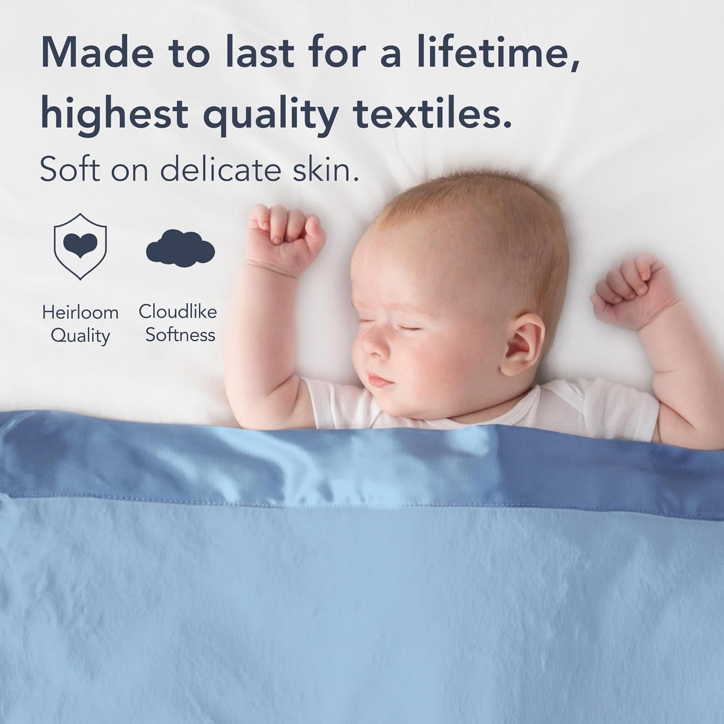 Little Giraffe Baby Blanket - Luxe Soft Blanket with Satin Trim - Baby Stroller Blanket - Newborn Baby Essentials & Baby Gifts - 29x35" - Cornflower