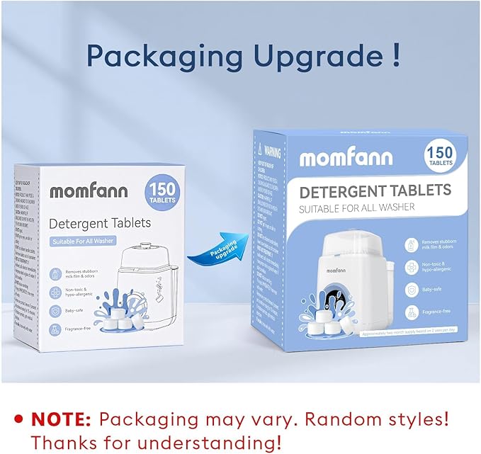 Professional Deep Cleaning Detergent Tablets for All Baby Bottle Washers, Washer Tablets for Bottle Washer and Sterilizer and Dryer, Easy to Use (150Pcs)