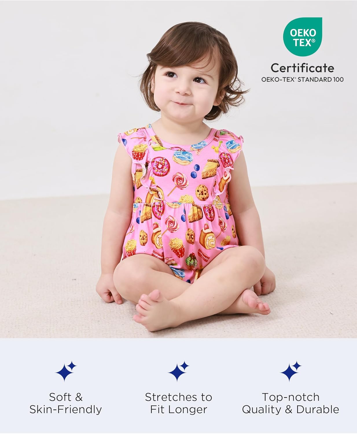 Bamboo Viscose Baby Romper Infant Girl Ruffle Sleeveless Newborn Baby Girl Bodysuit