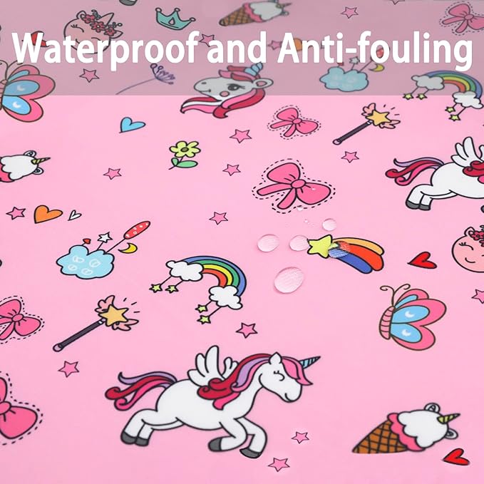 Toddler Booster Seat for Dining Table, Portable Kids Booster Seat with Safety Buckles Portable Increasing Booster Cushion with Non-Slip Bottom (Pink Unicorn)