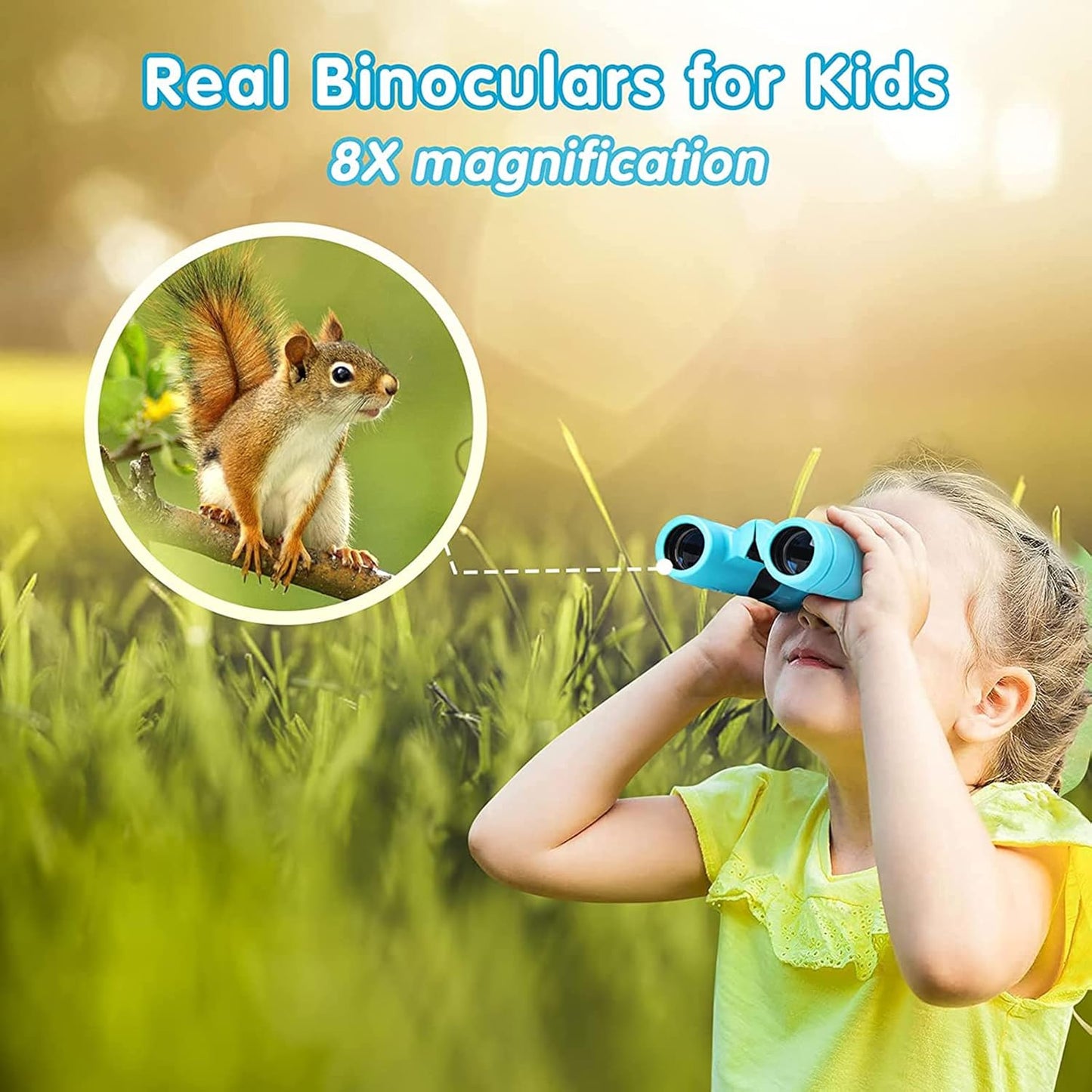 Binoculars for Kids,Compact Kids Binoculars 8x21 High-Resolution for Bird Watching, Camping, Exploration, Hiking, Hunting, Sports Events and Safari Park Gifts for 3-12 Year Boys Girls