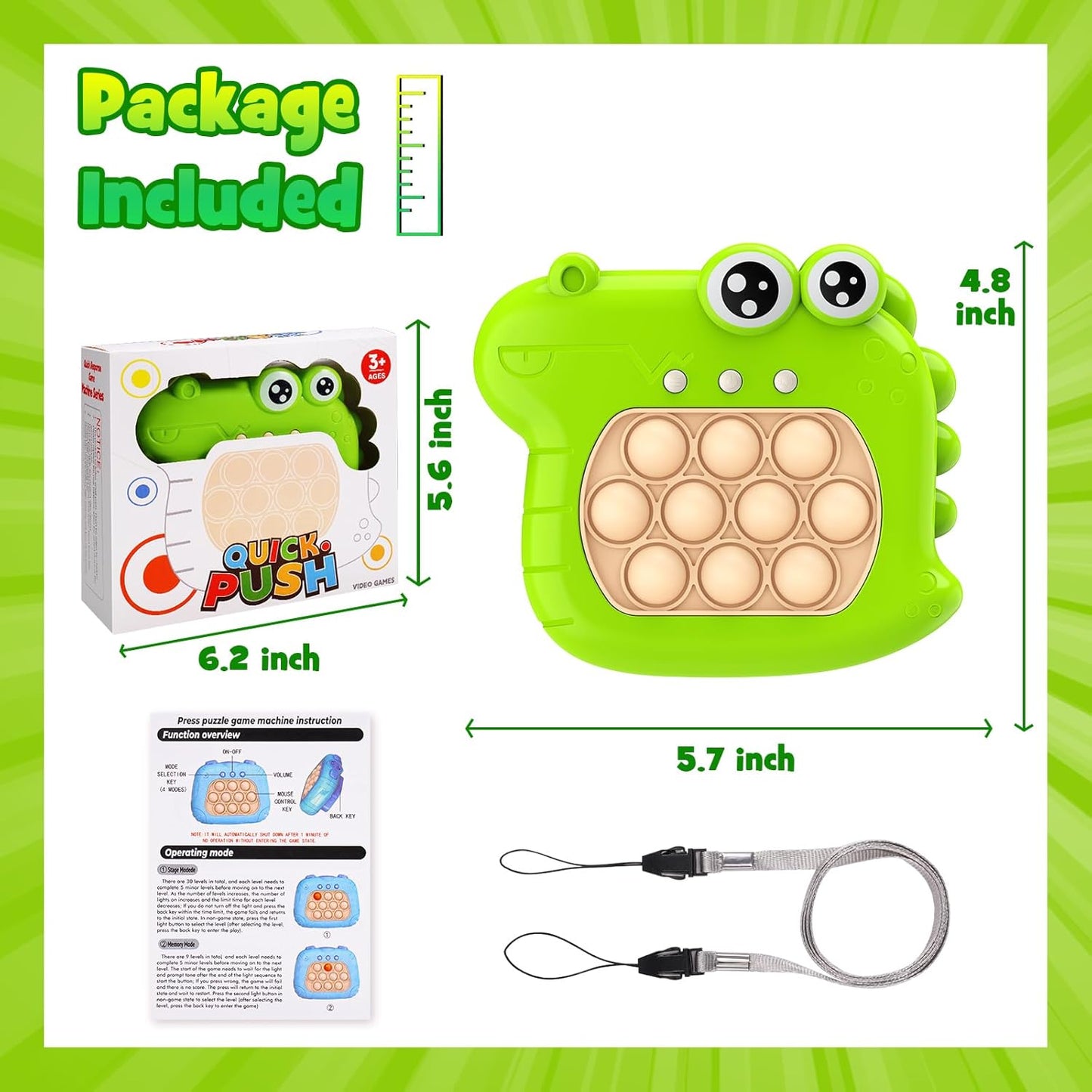 Dinosaur Fidget Toys for Boys 5-7: Kids Fast Push Bubble Handheld Games for Kid Ages 6-8 Gifts Ideas Autism Sensory Toy for 8-12 Year Old Boy Toddler Birthday Gift