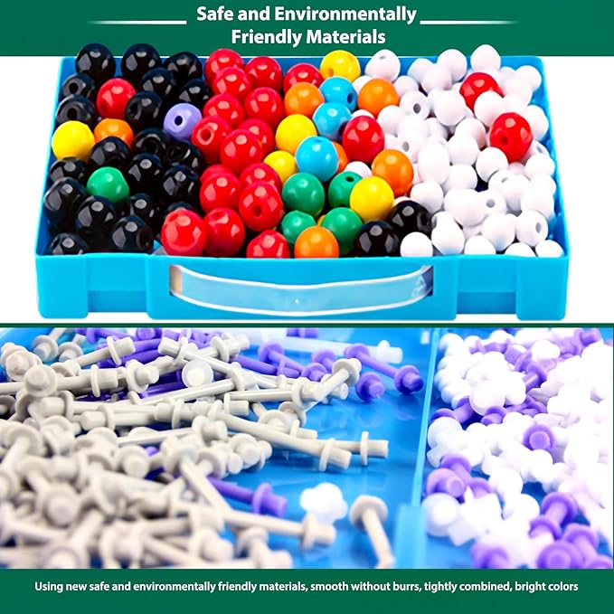 Organic Chemistry Molecular Model Kit 206pc Middle,High School Supplies, Educational Science Set Gift for Student to Learn Structure and Reactions