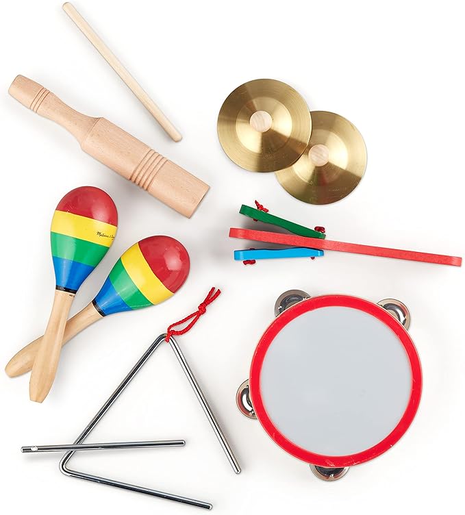 Melissa & Doug Band-in-a-Box Clap! Clang! Tap! - 10-Piece Musical Instrument Set