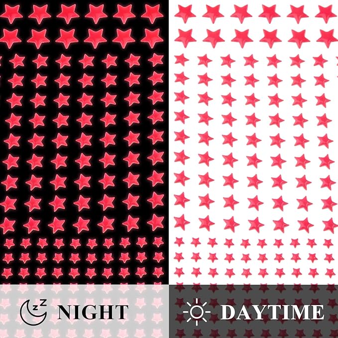 Glow in The Dark Stars Decals Decor 633 Pcs Luminous Dot Stars, 3D Starry Stars Glow in The Dark Stickers for Ceiling or Wall and Kids Bedroom Décor