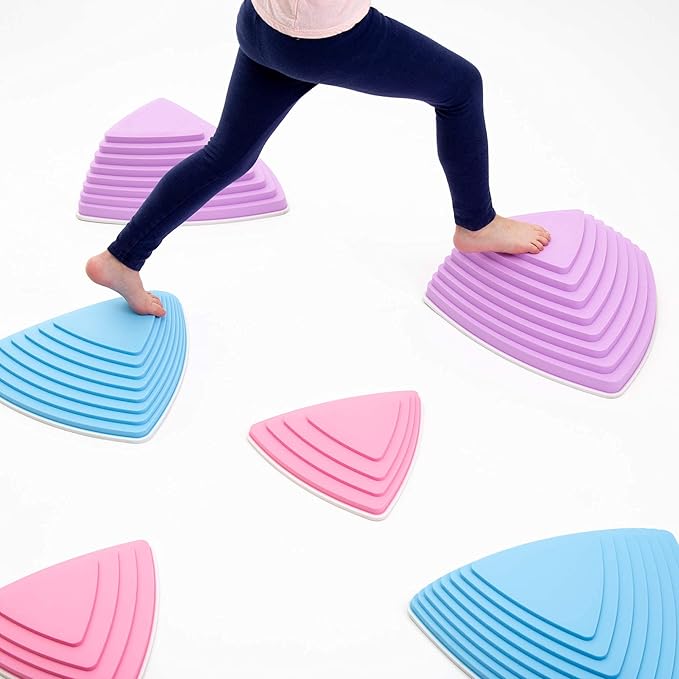 JumpOff Jo - Rocksteady - Balance & Coordination Enhancing Blocks and Stepping Foam Stones, Sensory Toys for Kids - Indoor and Outdoor Obstacle Course