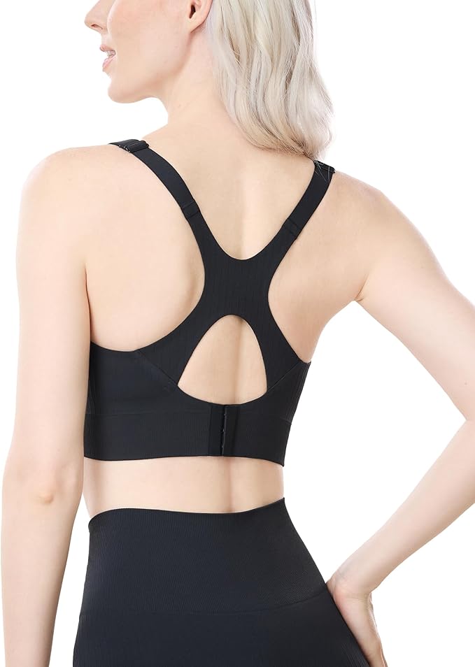 Momcozy Nursing Bras for Breastfeeding, Ribbed Maternity Bra with Racerback, Soft Stretchy Nursing Sports Bra for Yoga