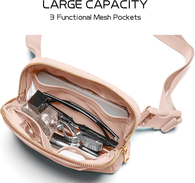 Gitus Gifts for 8 9 10 11 12 Year Old Girls Belt Bag Fanny Pack Crossbody Bags with Initial Letter Patch Cute Stuff Birthday Gifts for Teen Girls Women Personalized Trend Stuff (Coral Pink-X)